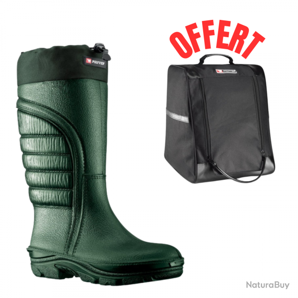 BF - 25 ! PACK POLYVER PREMIUM VERT  BOTTES GRAND FROID + SAC  BOTTES INCLUS
