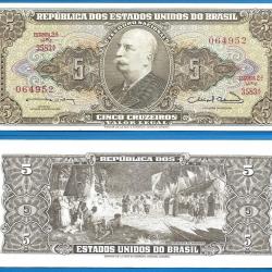 Bresil 5 Cruzeiros 1963 Sign 12 Estampa 2A Billet Brasil Brazil Cruzeiro Real Reais