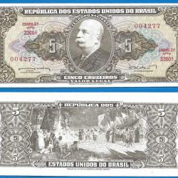 Bresil 5 Cruzeiros 1962 Sign 11 Estampa 2A Billet Neuf Brasil Brazil Cruzeiro Real Reais