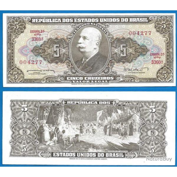Bresil 5 Cruzeiros 1962 Sign 11 Estampa 2A Billet Neuf Brasil Brazil Cruzeiro Real Reais