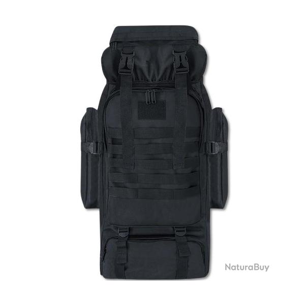 Sac à dos tactique 85L noir - Livraison rapide et gratuite