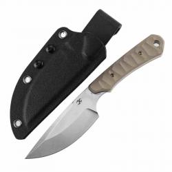 Couteau de Survie Bushcraft Kansept Flank Sand Lame Acier D2 Manche G10 Étui Kydex Rotatif KG006A5
