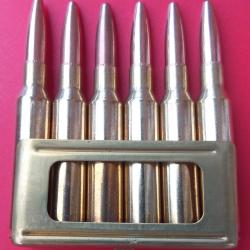 1 CLIP avec 6 cartouches 6,5X52 CARCANO FMJ / BT neuves