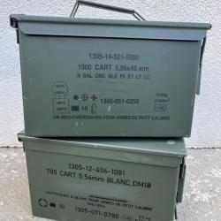 Lot de deux caisses à munitions vides