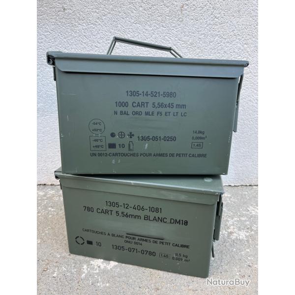Lot de deux caisses à munitions vides