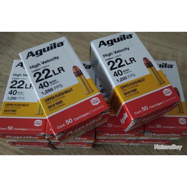 10 boites de munitions aguila 22lr