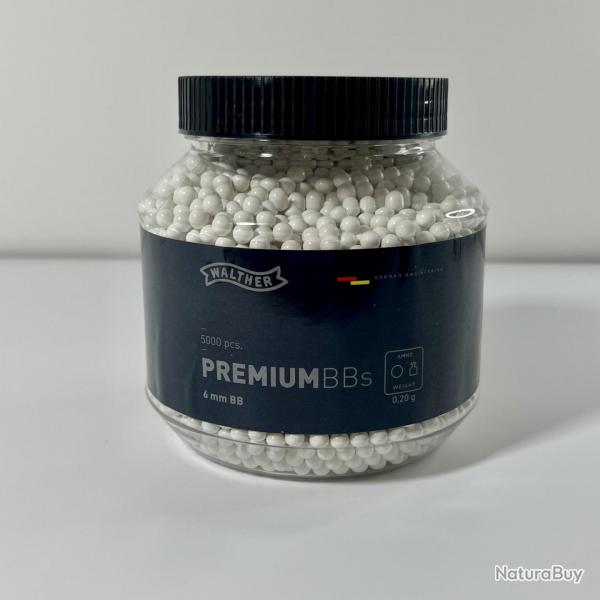 Billes BBs Walther 6mm Blanche Premium 0.20g x5000