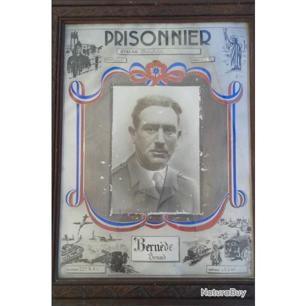 Rare Cadre collection 221 eme R.A.C Regiment artillerie de campagne prisonnier de guerre franais