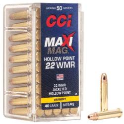 Balles 22 WMR CCI Maxi Mag JHP - 40 gr