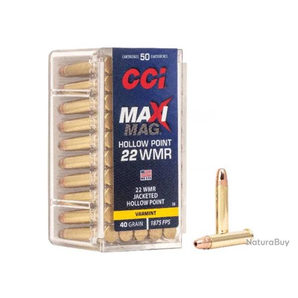 Balles 22 WMR CCI Maxi Mag JHP - 40 gr