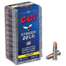 Balles 22 LR CCI Stinger Hyper Velocity - 32 gr