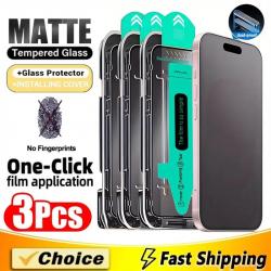 3 Ecran Protecteur Verre Mat + Gabarit Pose pour iPhone, Smartphone: Au Choix