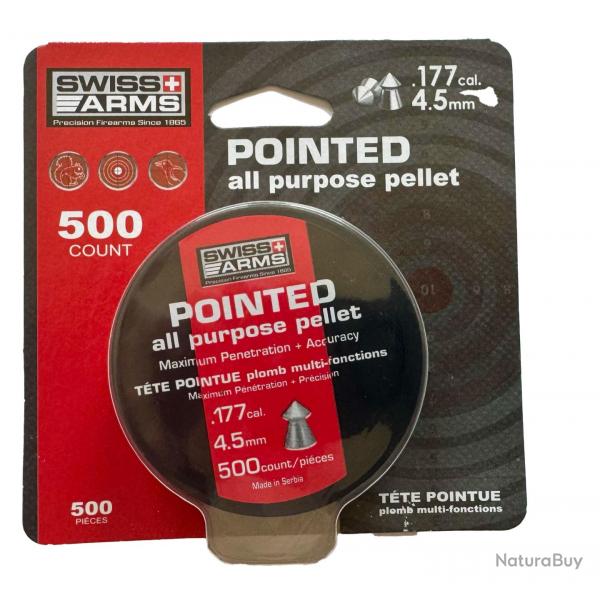 Plombs pointus Swiss Arms 4,5 mm (.177) - Boîte de 500