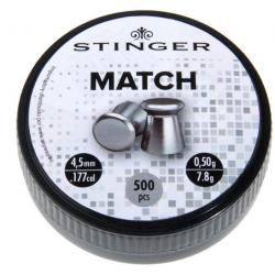 Boite de 500 plombs MATCH Stinger 4,5mm - tête plate