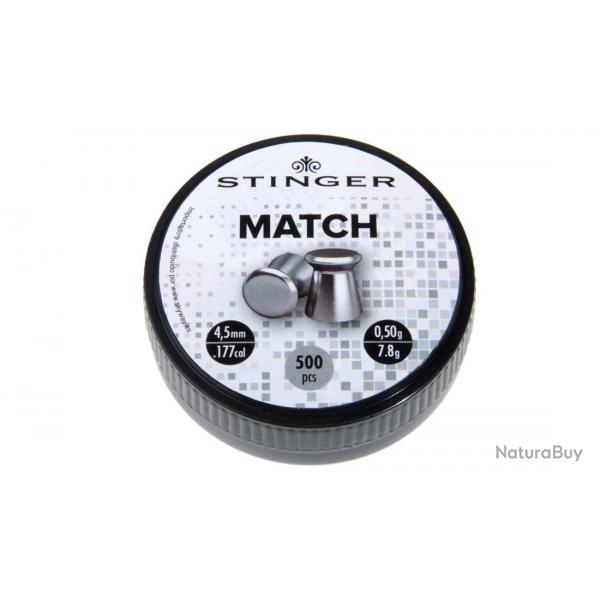 Boite de 500 plombs MATCH Stinger 4,5mm - tte plate