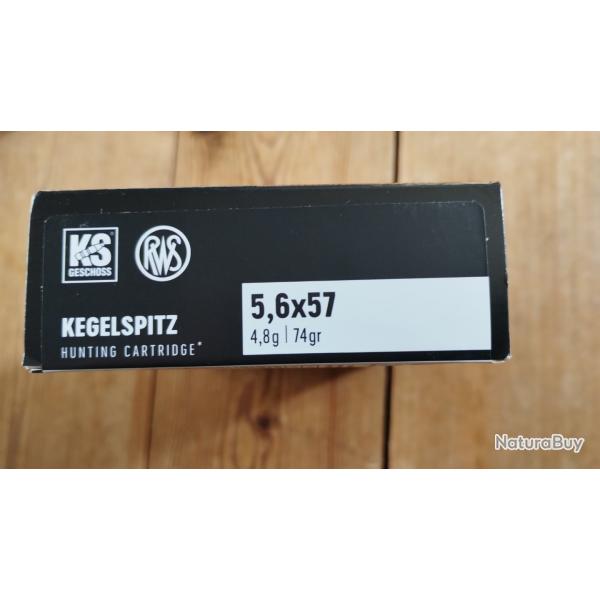 5.6x57 RWS 74gr KS btw 20