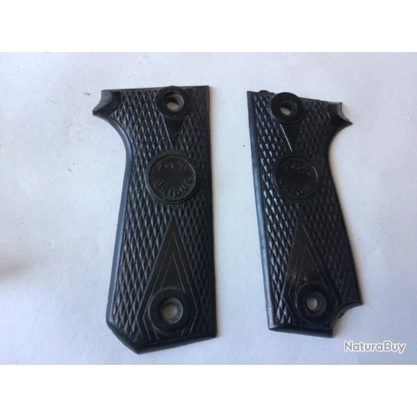 VENDU PAR LE-CUIRASSIER PAIRE DE PLAQUETTES POUR PISTOLET UNIQUE MODLE RR 51 CAL 7,65 MM