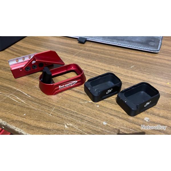 Lot magwell +rallonge de chargeur et repose pouce pour glock gen4 large frame