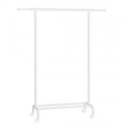 Porte-manteau à roulettes portant à vêtements extensible en métal avec étagère de rangement surélev