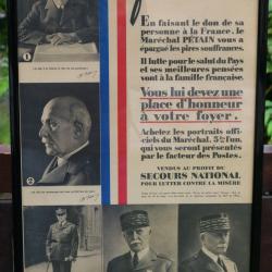rare Affiche encadrée honneur famille secours national SDC25PET004