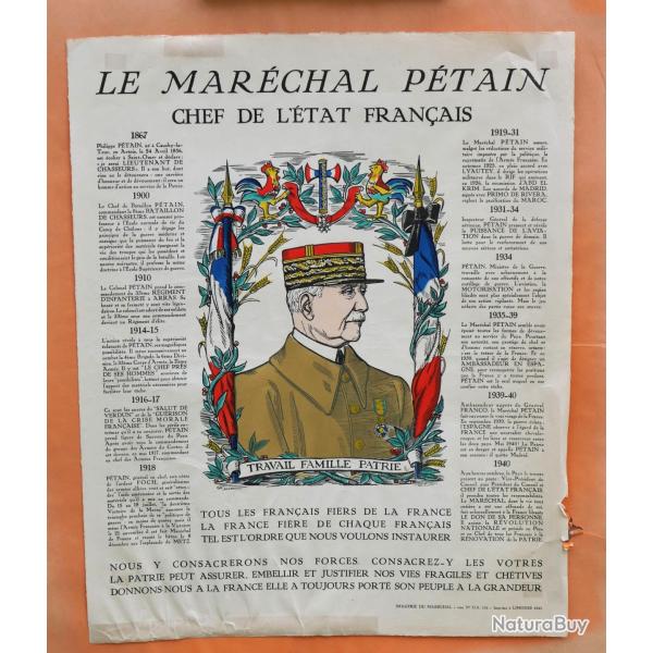 rare Affiche Chef d'tat franais Limoges 1941 SDC25PET001