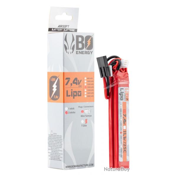2 sticks batterie Lipo 2S 7.4V 1300mAh 25C Tamya