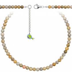 Collier en corail fossilisé - Perles rondes 6 mm - 90 cm