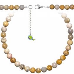 Collier en corail fossilisé - Perles rondes 10 mm - 70 cm