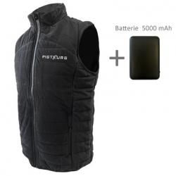 Gilet chauffant noir Pisteurs + batterie 5 000 Mah