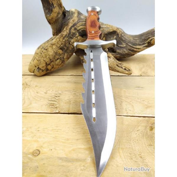 Couteau à lame fixe au dos Bowie Gator 1D