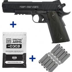 Pack Airsoft Colt 1911 Full Métal Co2