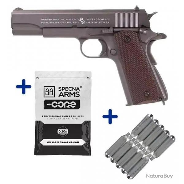 Pack Airsoft Colt 1911 Full Mtal Co2