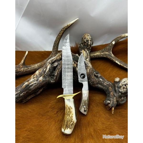 Set de deux couteaux RITE EDGE manche en bois de cerf NBCD103