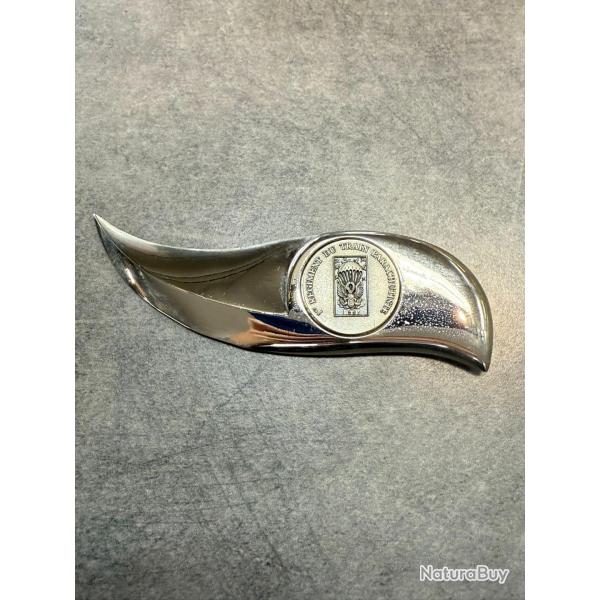 Ouvre-lettre mtal chrom - 1er Rgiment du Train Parachutiste