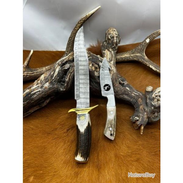 Set de deux couteaux RITE EDGE manche en bois de cerf NBCD101