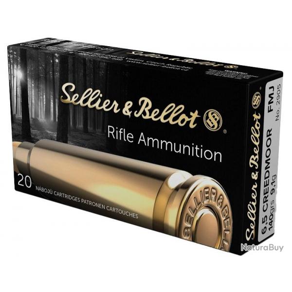 Cartouches Sellier&Bellot 6,5 CREEDMOOR FMJ 140grs / 9,1g