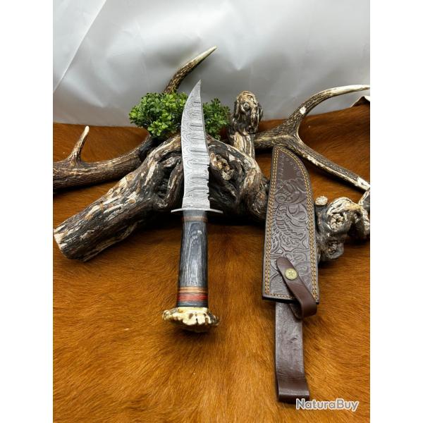 Couteau Bowie RITE EDGE lame acier damas NB198