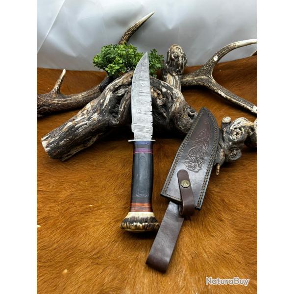 Couteau Bowie RITE EDGE lame acier damas NB197