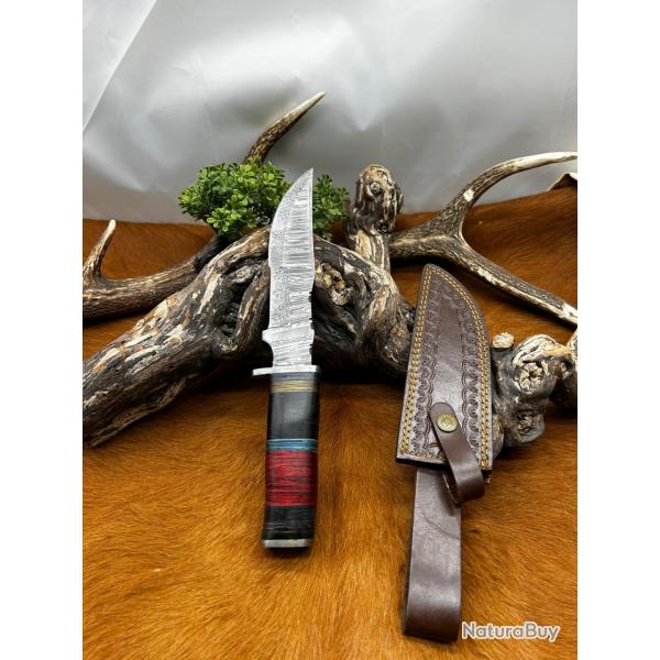 Couteau Bowie RITE EDGE lame acier damas256 couches NB196