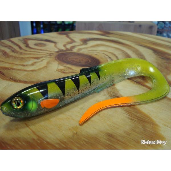 COLORIS EXCLUSIF !! FOX RAGE SLICK EEL 28CM - GREEN ZEBRA GHOST