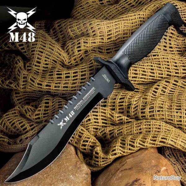 Couteau United Cutlery M48 Tactical Commando Lame Acier AUS-8 Manche ABS tui Polymre UC2994
