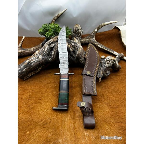 Couteau Bowie RITE EDGE lame acier damas 256 couches NB191