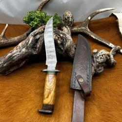 Couteau Bowie RITE EDGE lame acier damas 256 couches NB188