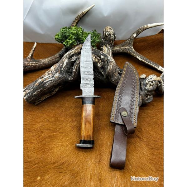 Couteau Bowie RITE EDGE lame acier damas 256 couches NB185