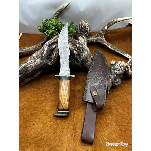 Couteau Bowie RITE EDGE lame acier damas 256 couches NB184