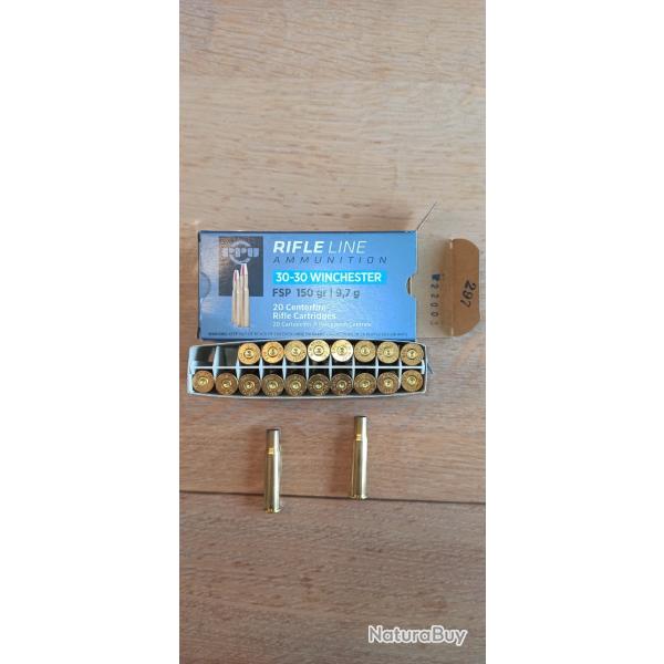 Vends lot de 20 tuis vides 30-30 winchester