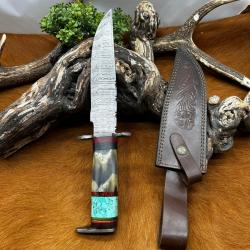 Couteau Bowie RITE EDGE lame acier damas 256 couches NB183