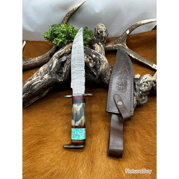 Couteau Bowie RITE EDGE lame acier damas 256 couches NB183