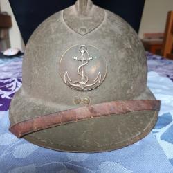 Casque ww2 M26 infanterie de marine ,2em peinture (kaki) ;complet et  d'origine.