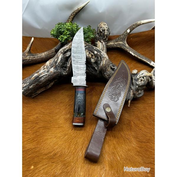 Couteau Bowie RITE EDGE lame acier damas 256 couches NB181